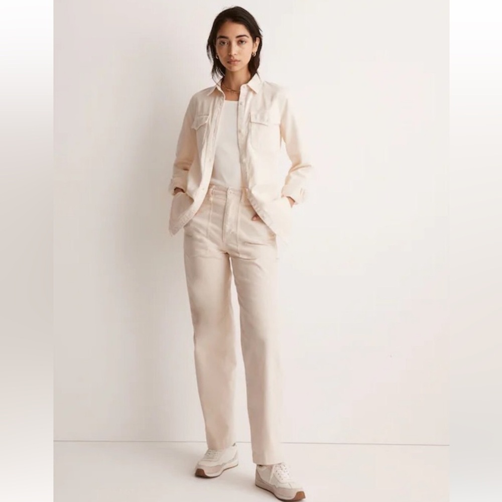 Madewell off white striped pants size 32